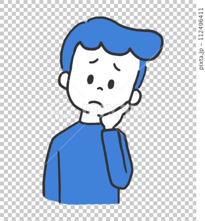 困る 男性のイラスト素材 [112496411] - PIXTA