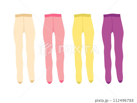 Cartoon Color Clothes Female Tights Set Concept Flat Design Style Isolated on a White Background. Vector illustration 112496788