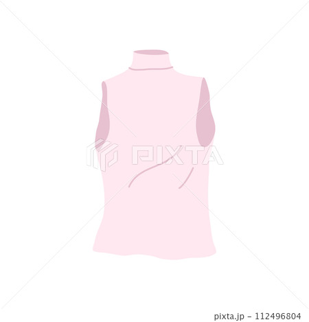 Cartoon Clothe Female Top Pink Waistcoat Concept Flat Design Style Isolated on a White Background. Vector illustration 112496804