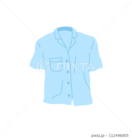 Cartoon Clothe Female Light Blue Polo Concept Flat Design Style Isolated on a White Background. Vector illustration Cartoon Clothe Female Light Blue Polo Concept Flat Design Style Isolated on a White Background. Vector illustration 112496805