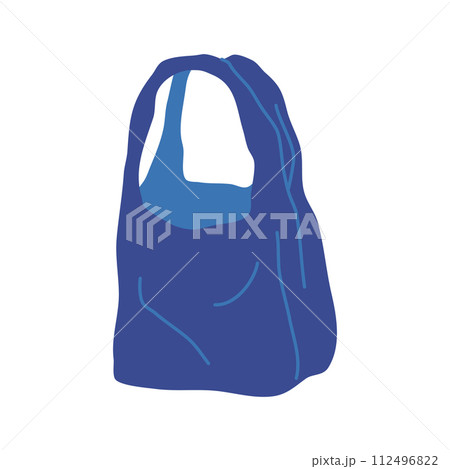 Cartoon Clothe Female Dark Blue Bag Concept Flat Design Style Concept Flat Design Style Isolated on a White Background. Vector illustration 112496822