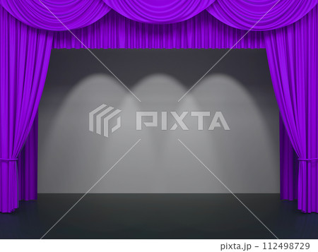 Luxury stage or windows curtains, realistic 3D illustration 112498729
