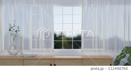 Cabinet mockup in modern empty room. 3d rendering, illustration 112498768