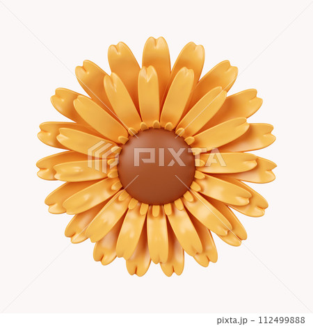 3d Sun flowers .icon isolated on white background. 3d rendering illustration. Clipping path. 3d Sun flowers .icon isolated on white background. 3d rendering illustration. Clipping path. 112499888