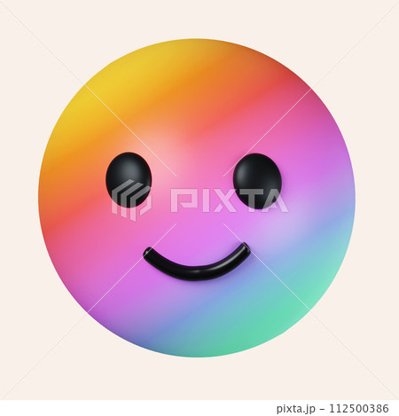3d emoji ride Month. smile emoji rainbow color. icon isolated on gray background. 3d rendering illustration. Clipping path. 3d emoji ride Month. smile emoji rainbow color. icon isolated on gray background. 3d rendering illustration. Clipping path. 112500386
