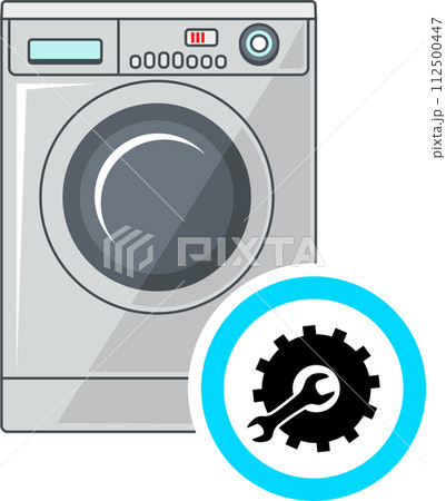 Washing Machine Repair Service. Vector illustration. 112500447
