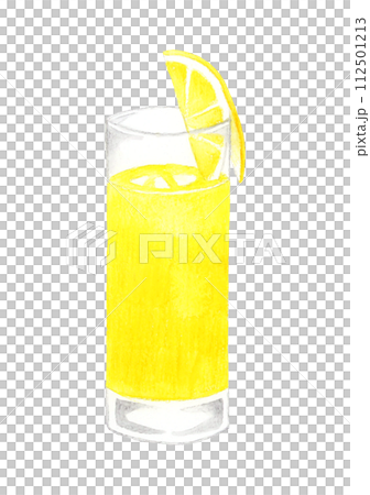 模糊的肚臍，柳橙汁-飲料（酒精）手繪水彩插畫素材 112501213