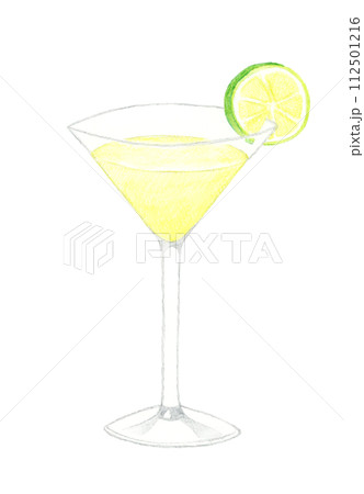 ギムレット 飲み物(お酒)の手描き水彩イラスト素材 ギムレット 飲み物(お酒)の手描き水彩イラスト素材 112501216