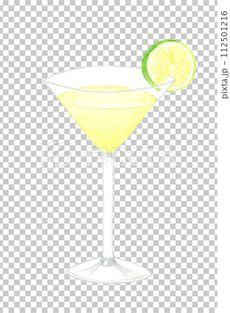 ギムレット 飲み物(お酒)の手描き水彩イラスト素材 ギムレット 飲み物(お酒)の手描き水彩イラスト素材 112501216