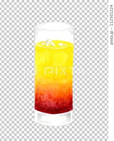 Cassis orange (casiolet) hand-drawn watercolor illustration material for drinks and alcohol 112501224