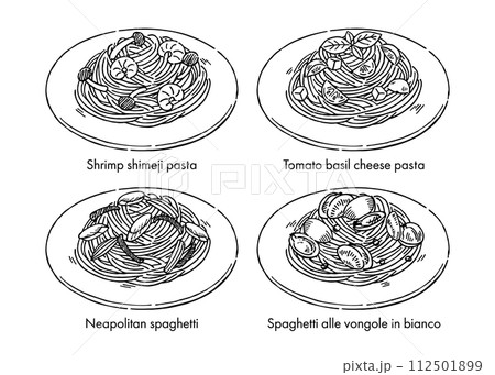 パスタペン画手描き パスタペン画手描き 112501899
