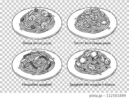 義大利麵鋼筆畫手繪 112501899
