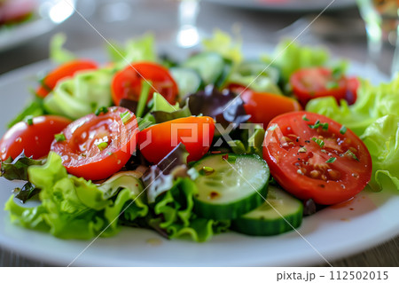 AI-generated content. Tomato and lettuce salad with black sesame 112502015
