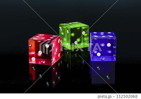 Three plastic dice 112502068