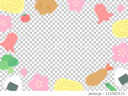 櫻花觀賞便當框架,配有櫻花和便當配菜 櫻花觀賞便當框架,配有櫻花和便當配菜 112502111