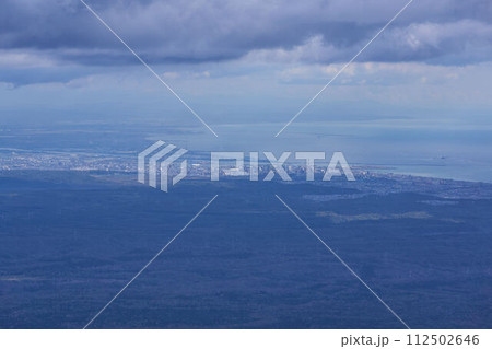 北海道 樽前山山頂からの苫小牧市街 北海道 樽前山山頂からの苫小牧市街 112502646