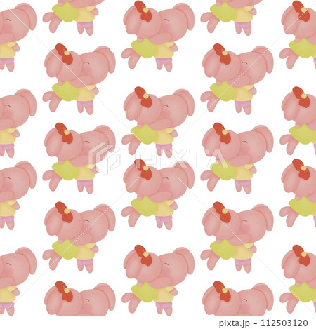 seamless pattern with rabbit kiss 112503120