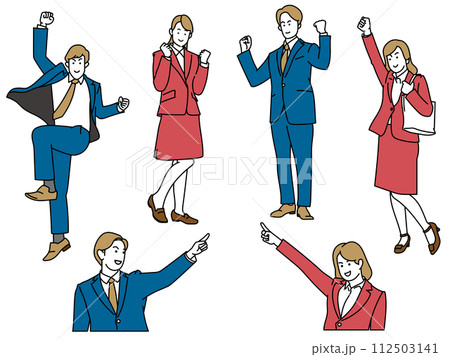 フレッシュ社会人男女イラストセット 112503141