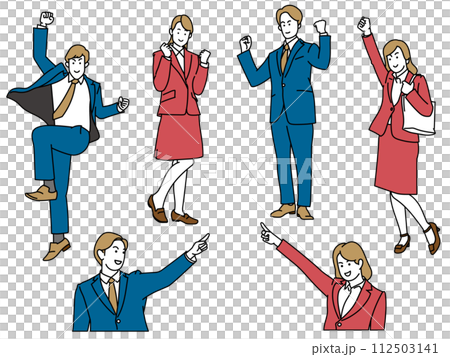 フレッシュ社会人男女イラストセット 112503141
