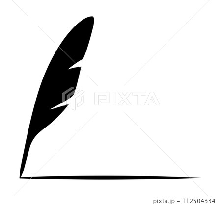 羽根ペンのシルエット 112504334