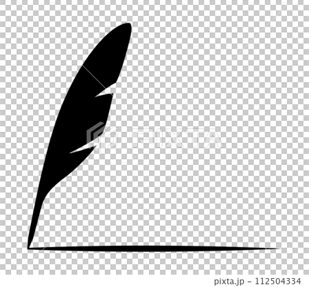 羽根ペンのシルエット 112504334