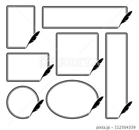 羽根ペンのフレームセットのイラスト素材 [112504339] - PIXTA
