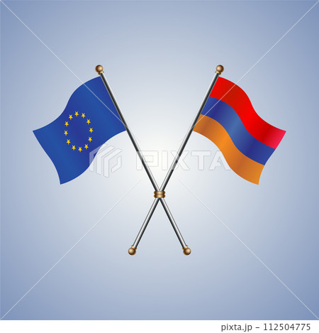 Europe and Armenia flags relations 112504775