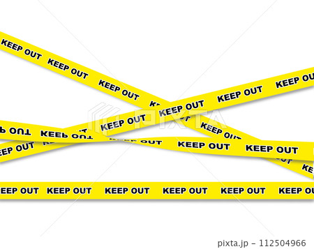 危険を示す標識(立ち入り禁止、KEEP OUT) 危険を示す標識(立ち入り禁止、KEEP OUT) 112504966