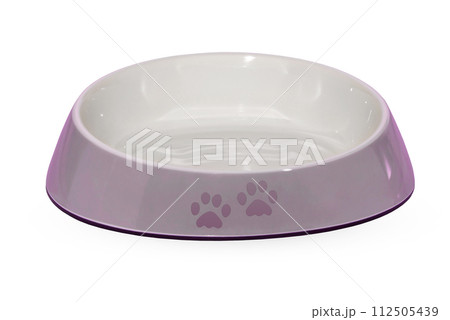 Empty pet bowl isolated on white background. Empty pet bowl isolated on white background. 112505439