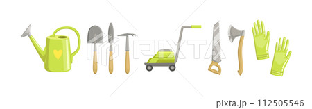 Garden Tool and Equipment for Plant Cultivation Vector Set 112505546