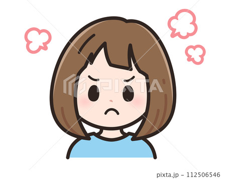 怒ったの若い女性のイラスト 112506546