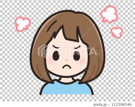 怒ったの若い女性のイラスト 112506546
