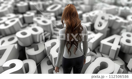 売上計画などの数値計画に悩んでい女性