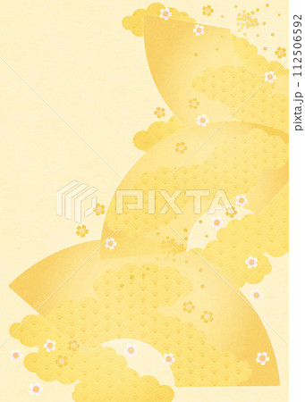 春の背景（扇と桜）6-2 112506592
