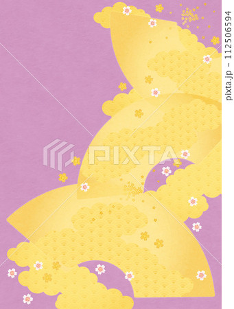 春の背景（扇と桜）6-3 112506594