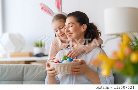 Family celebrating Easter Family celebrating Easter 112507521