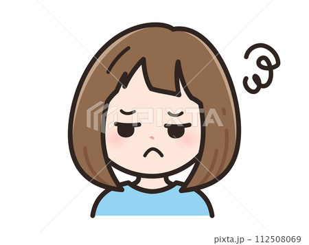 嫌だの若い女性のイラスト 112508069