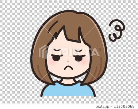 Illustration of a disgusted young woman 112508069