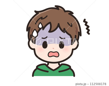 怖いの若い男性のイラスト 112508178