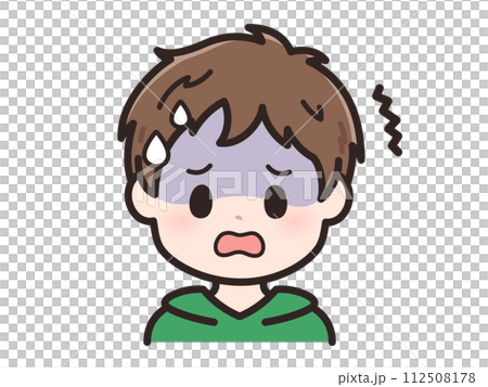 怖いの若い男性のイラスト 112508178