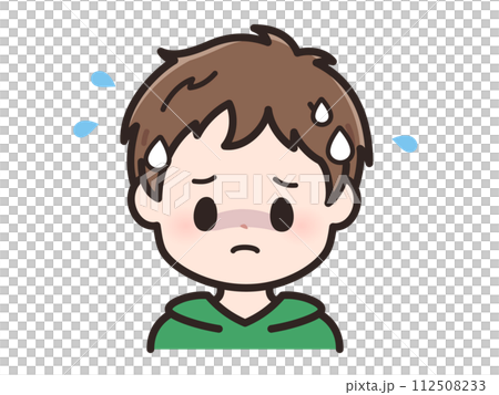 緊張の若い男性のイラスト 112508233