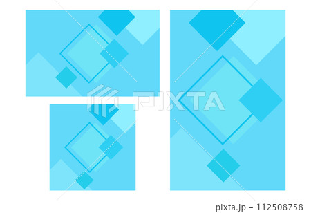 水色の菱形のベクター背景イラストセット素材 112508758