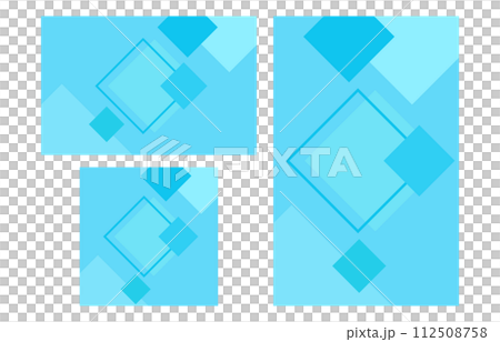 水色の菱形のベクター背景イラストセット素材 112508758