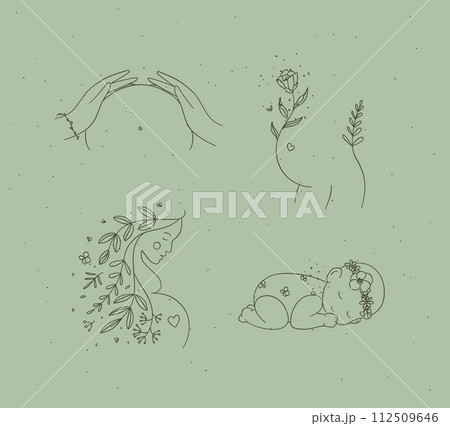 Pregnancy symbols green 112509646