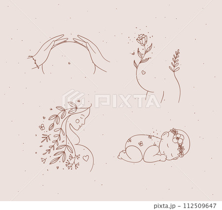 Pregnancy symbols brown 112509647