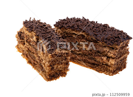 chocolate cake isolated chocolate cake isolated 112509959
