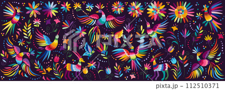 vector Mexican embroidery pattern vector Mexican embroidery pattern 112510371
