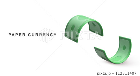 3d Realistic flyaning cash on white background. Vector illustration. 3d Realistic flyaning cash on white background. Vector illustration. 112511407