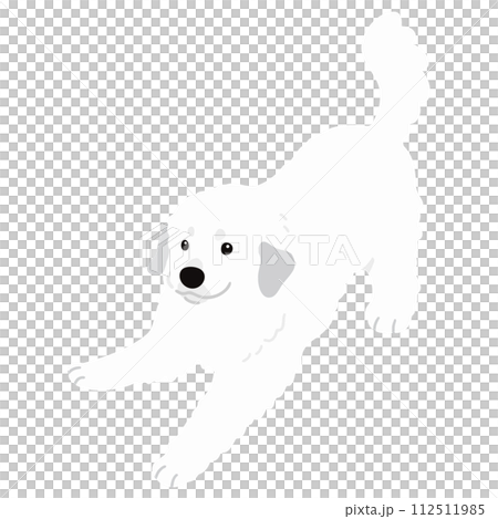 A simple and cute hand-drawn illustration of a Great Pyrenees that invites you to play.No main lines. 112511985