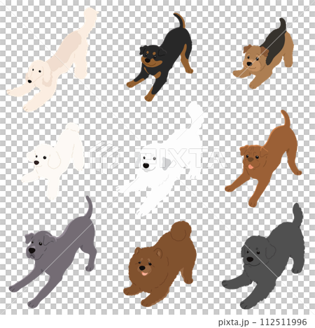 Simple and cute dog illustration set that invites you to play G No main line 112511996